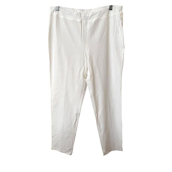 EILEEN FISHER Crepe Slim Ankle‎ Pant White Large - Picture 2 of 6